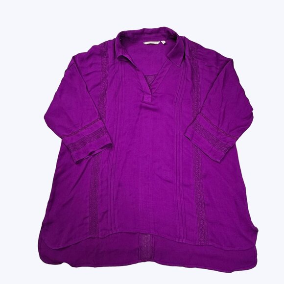 Soft Surroundings Pullover Blouse Size Large Petite Purple - Picture 3 of 7